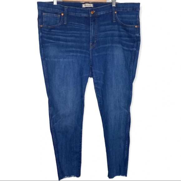 Madewell Paloma Wash High Rise Raw Hem Skinny Jeans Plus Size 36 PETITE - Picture 2 of 11